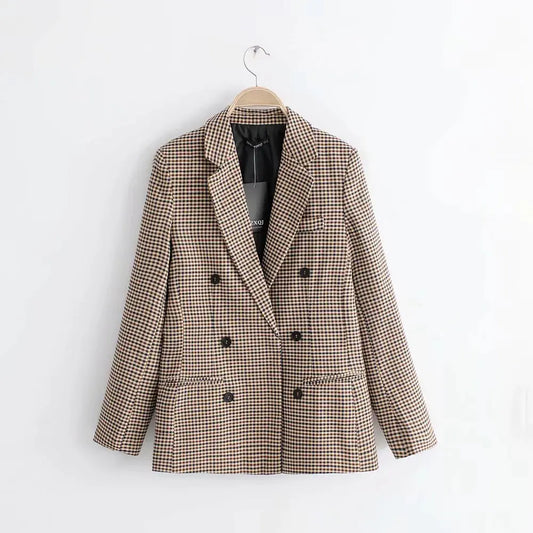 Plaid Blazer for Women - Versatile Work and Casual Wear