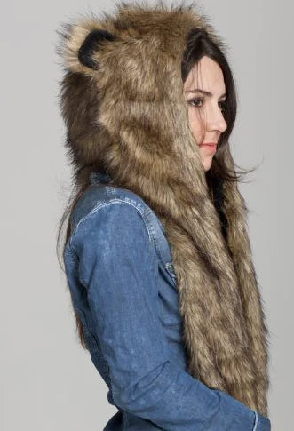Animal Hat, Furry Hat, Fur Scarf