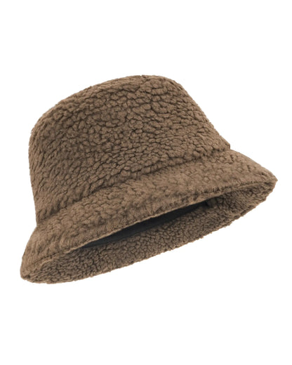 Zylioo Oversize Sherpa Bucket Hat WarmLarge Winter Travel Hat PortableFluffy Fisherman Hat for Giant Heads Coffee