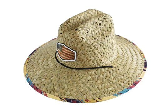 TUREVIEW Mens and Wowens Lifeguard Straw Hat Sun Protection Outdoor Hat Wide Brim Fishing Hiking Beach Hat (Multicolor)