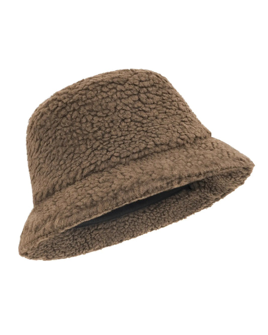 Zylioo Oversize Sherpa Bucket Hat WarmLarge Winter Travel Hat PortableFluffy Fisherman Hat for Giant Heads Coffee