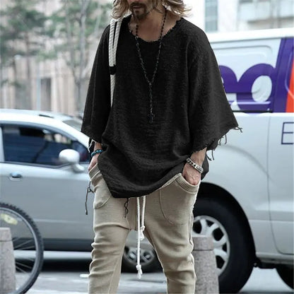 Trendy Loose Long-Sleeved Solid Color T-Shirt