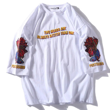 Spring Men's Student T-Shirt with Embroidery (Couples)