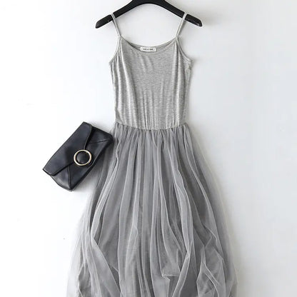 Summer Women’s Lace Layered Maxi Dress with Camisole
