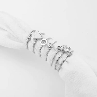 Fashionable Eco-Friendly Alloy Plated Triangle Ring Set