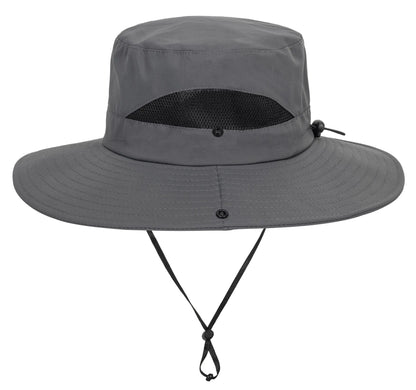 Sun Hat for Women Summer UV Protection Beach Hat Wide Brim Mesh Bucket Fishing Hat with Ponytail Hole Foldable Packable Hat