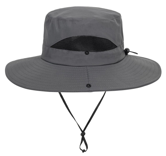 Sun Hat for Women Summer UV Protection Beach Hat Wide Brim Mesh Bucket Fishing Hat with Ponytail Hole Foldable Packable Hat
