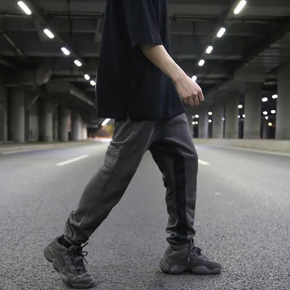 Low-Crotch Tapered Cotton Casual Sweatpants