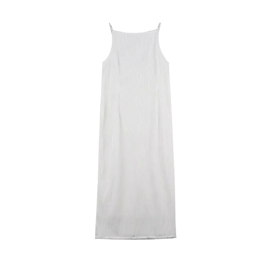 Metal Buckle Shoulder Strap Cut-Out Fitting Dress