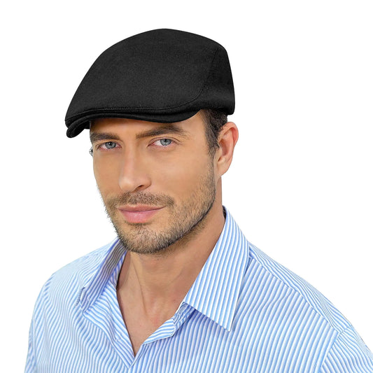 KUJUHA Mens Newsboy Cap Cotton Flat Ivy Gatsby Newsboy Hat Driving Hat Irish Cabbie Hunting Caps Winter Hat