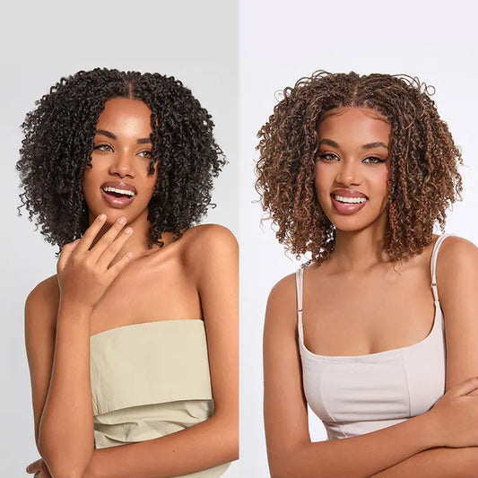 Frodio Veralux Fiber 12" Micro Twist Curly Wig 11x4 HD Lace Synthetic Dreadlock