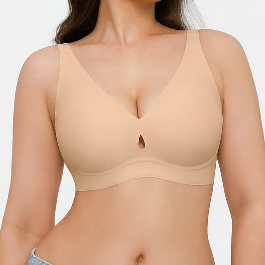 Popilush Wireless Jelly Bra Seamless Push Up Everyday Comfort T-Shirt Bra