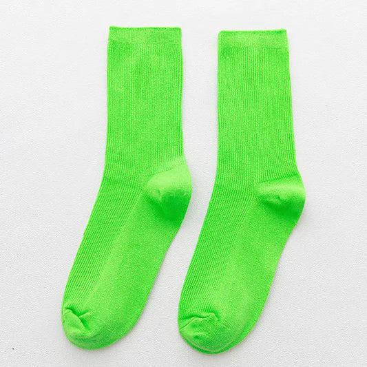 Rainbow Color Mid-calf Cotton Socks