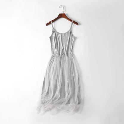 Summer Women’s Lace Layered Maxi Dress with Camisole