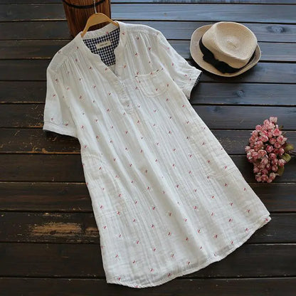 Japanese Style Versatile Floral Long Sleeve Shirt