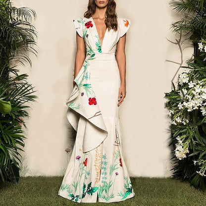 Sexy Deep V Mermaid Evening Dress for Women