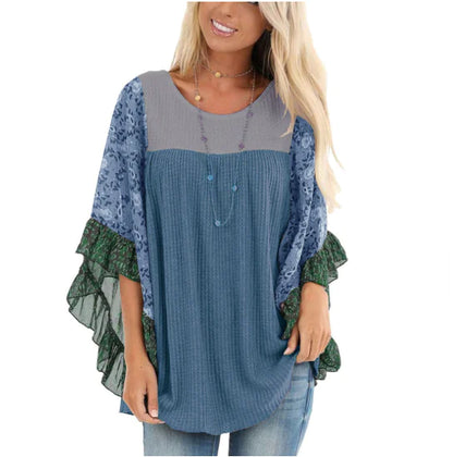 Autumn Winter Batwing Sleeve Knit Shirt for Women