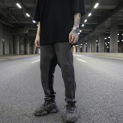 Low-Crotch Tapered Cotton Casual Sweatpants