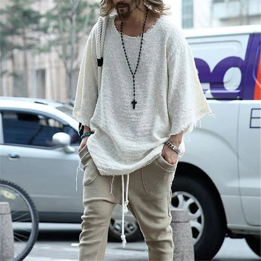 Trendy Loose Long-Sleeved Solid Color T-Shirt