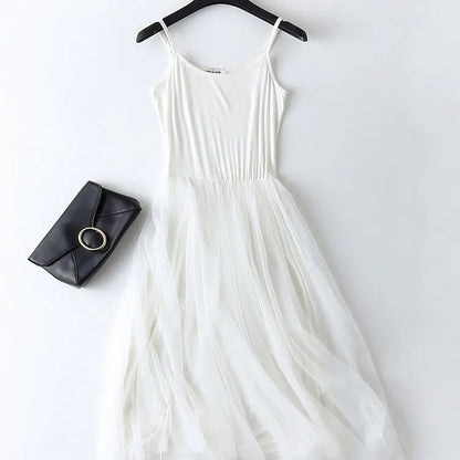 Summer Women’s Lace Layered Maxi Dress with Camisole