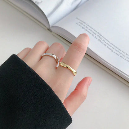 Vintage Wavy Adjustable S925 Silver Ring (Korean Style)