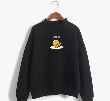 Gudetama High Neck Sweatshirt with Cute Cartoon Print
